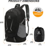 MIYCOO Lightweight Backpack for Men Women - Packable Hiking Travel Backpack - Foldable Outdoor Camping Waterproof Daypack Grey - Image 5